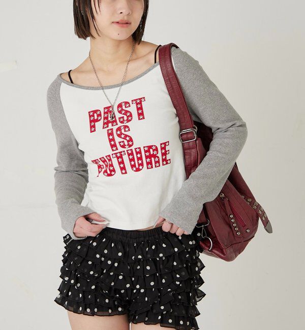  「スタースタッズラグランロゴトップス」|Tシャツ・カットソー|