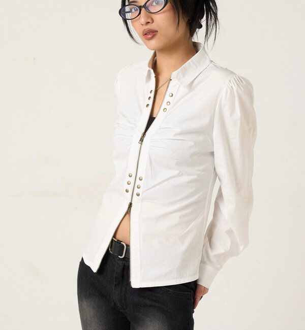  「ギャザースタッズコンパクトシャツ」|シャツ・ブラウス|