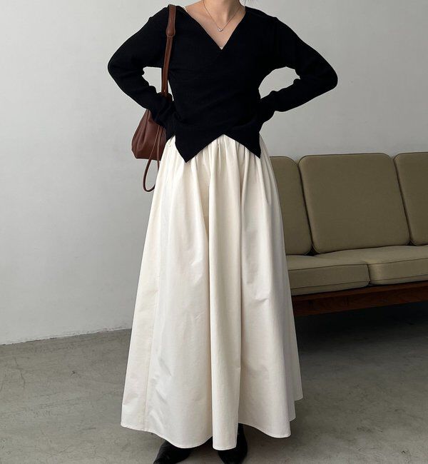  「【低身長サイズあり】タックフレアスカート」|スカート|