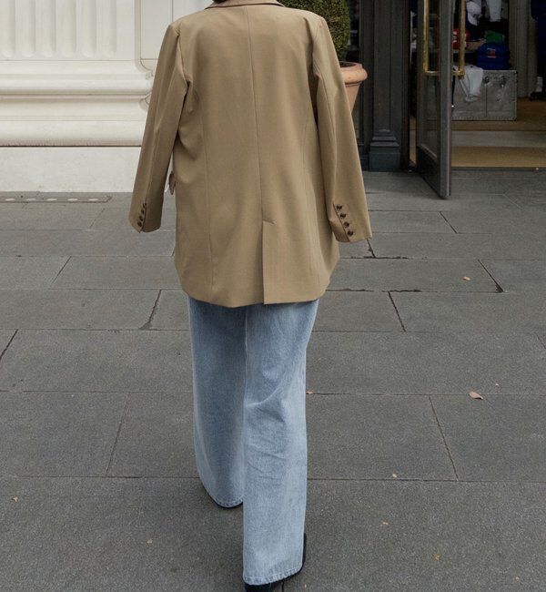  「【再販・サイズ展開あり・WEB限定カラー/グレージュ】Wテーラージャケット」|テーラードジャケット|