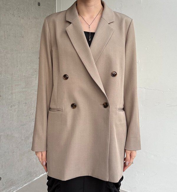  「【再販・サイズ展開あり・WEB限定カラー/グレージュ】Wテーラージャケット」|テーラードジャケット|