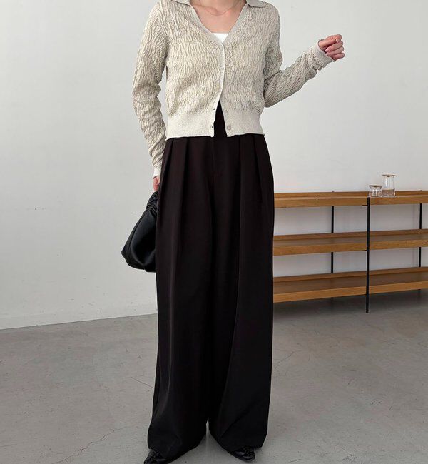  「変形シャーリングポロカーディガン」|カーディガン|