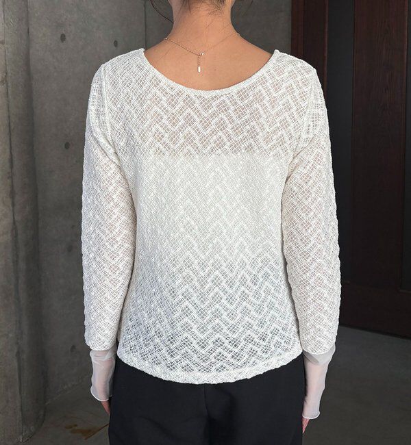  「袖シアーレースT」|Tシャツ・カットソー|