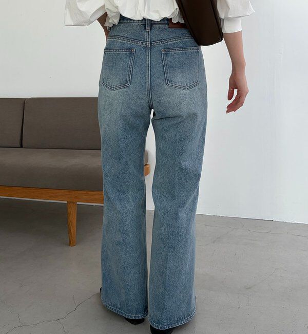  「【低身長サイズあり】セミフレアデニム」|デニム|