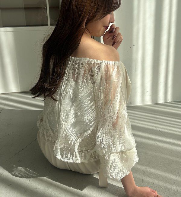  「【yuu企画】ジャガードシアーブラウス」|シャツ・ブラウス|