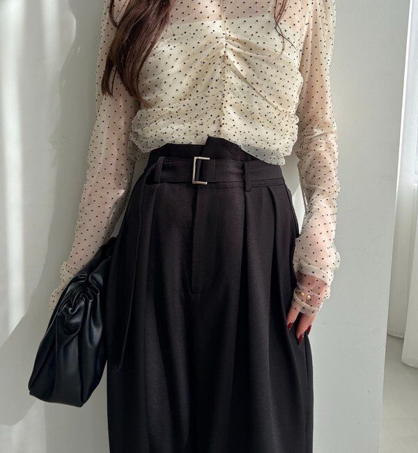  「【yuu企画】【サイズ展開あり】アシメウエストパンツ」|チノ|