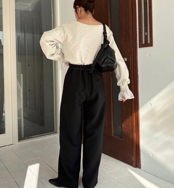  「【前後2WAY】カシュクール袖レーススウェット」|Tシャツ・カットソー|