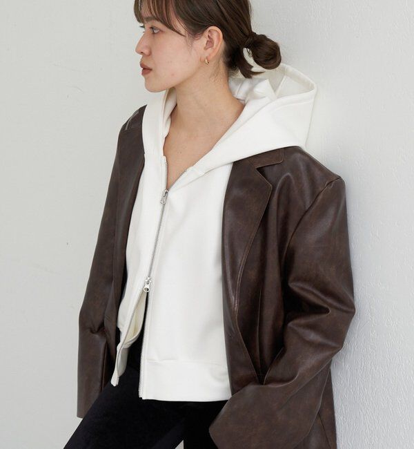  「ダブルジップフーディー」|Tシャツ・カットソー|オフホワイト