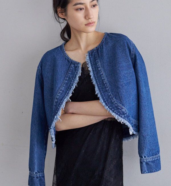  「ショートデニムボレロ」|その他|ブルー