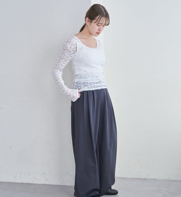  「レースレイヤードカットソー」|Tシャツ・カットソー|