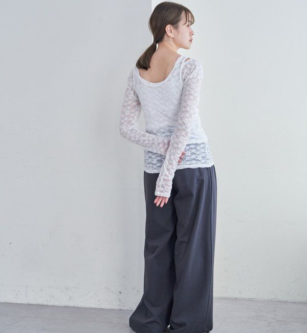  「レースレイヤードカットソー」|Tシャツ・カットソー|