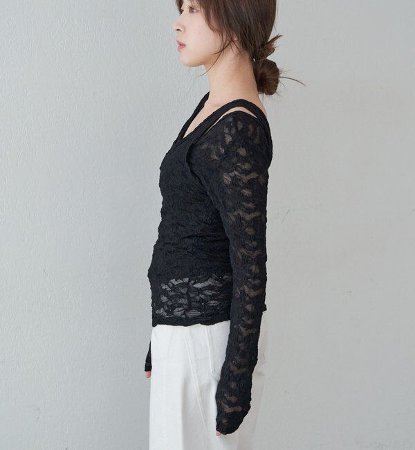  「レースレイヤードカットソー」|Tシャツ・カットソー|