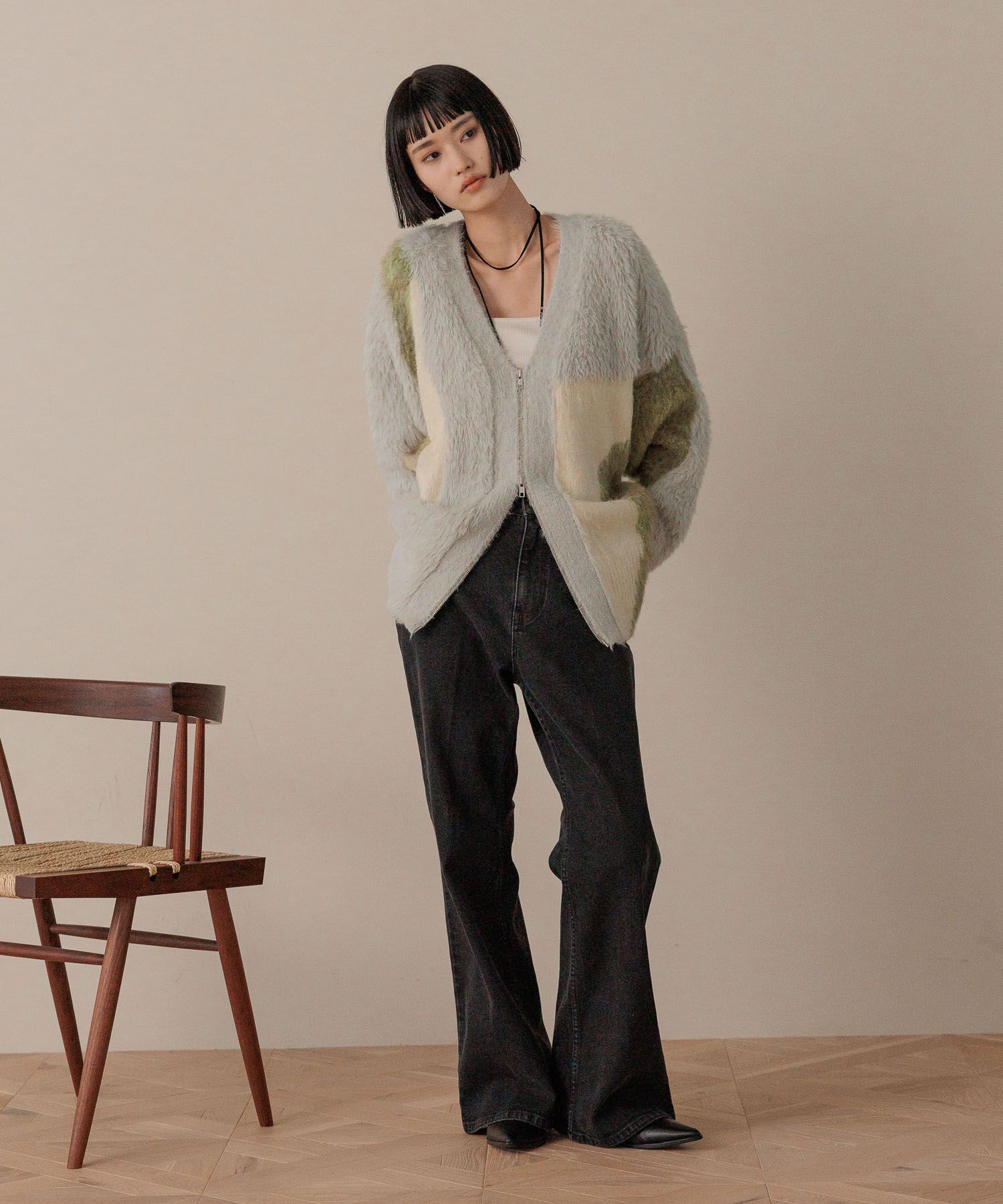 LOWRYS FARM「ストレッチデニムフレアパンツ」|デニム|