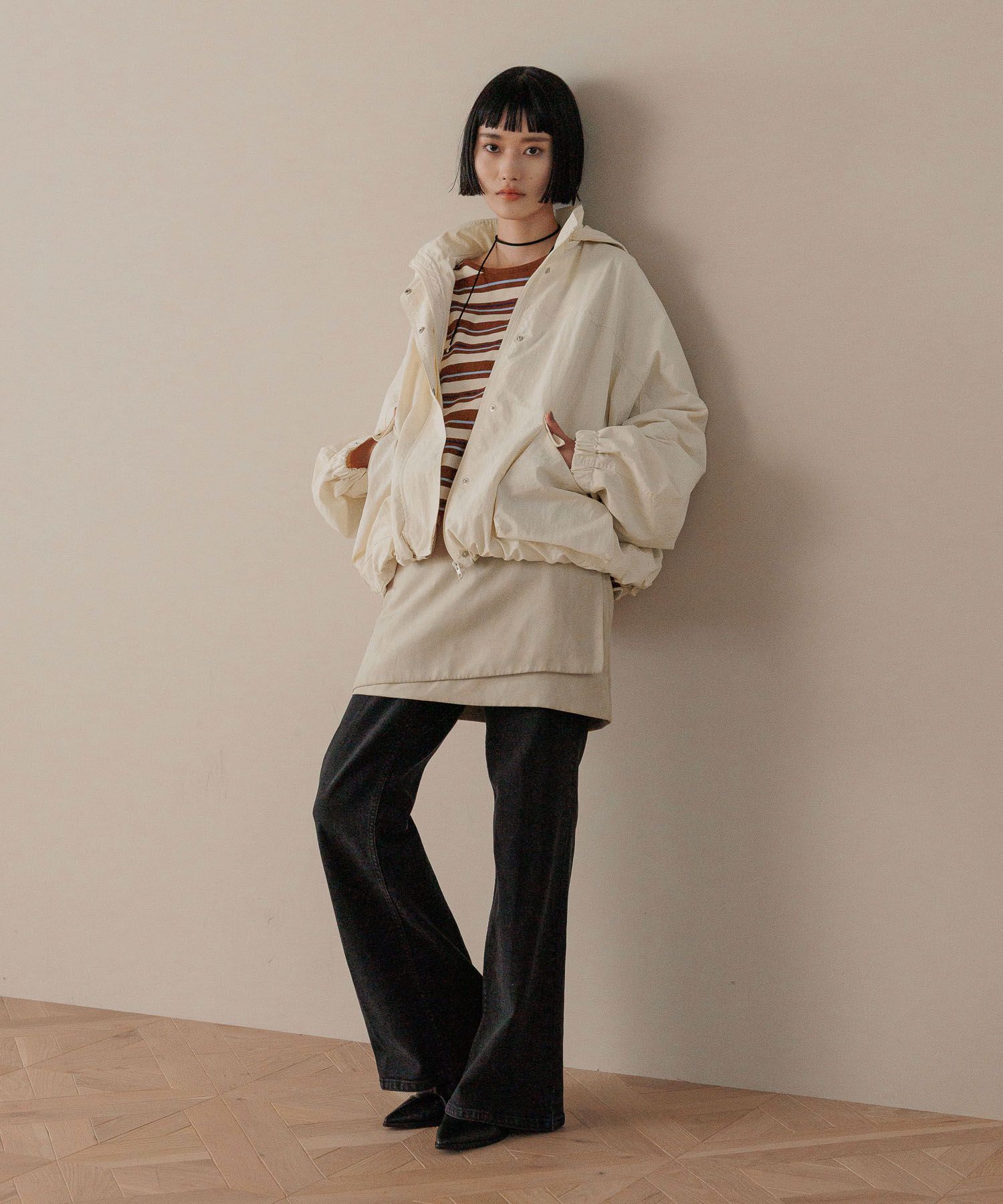 LOWRYS FARM「ストレッチデニムフレアパンツ」|デニム|