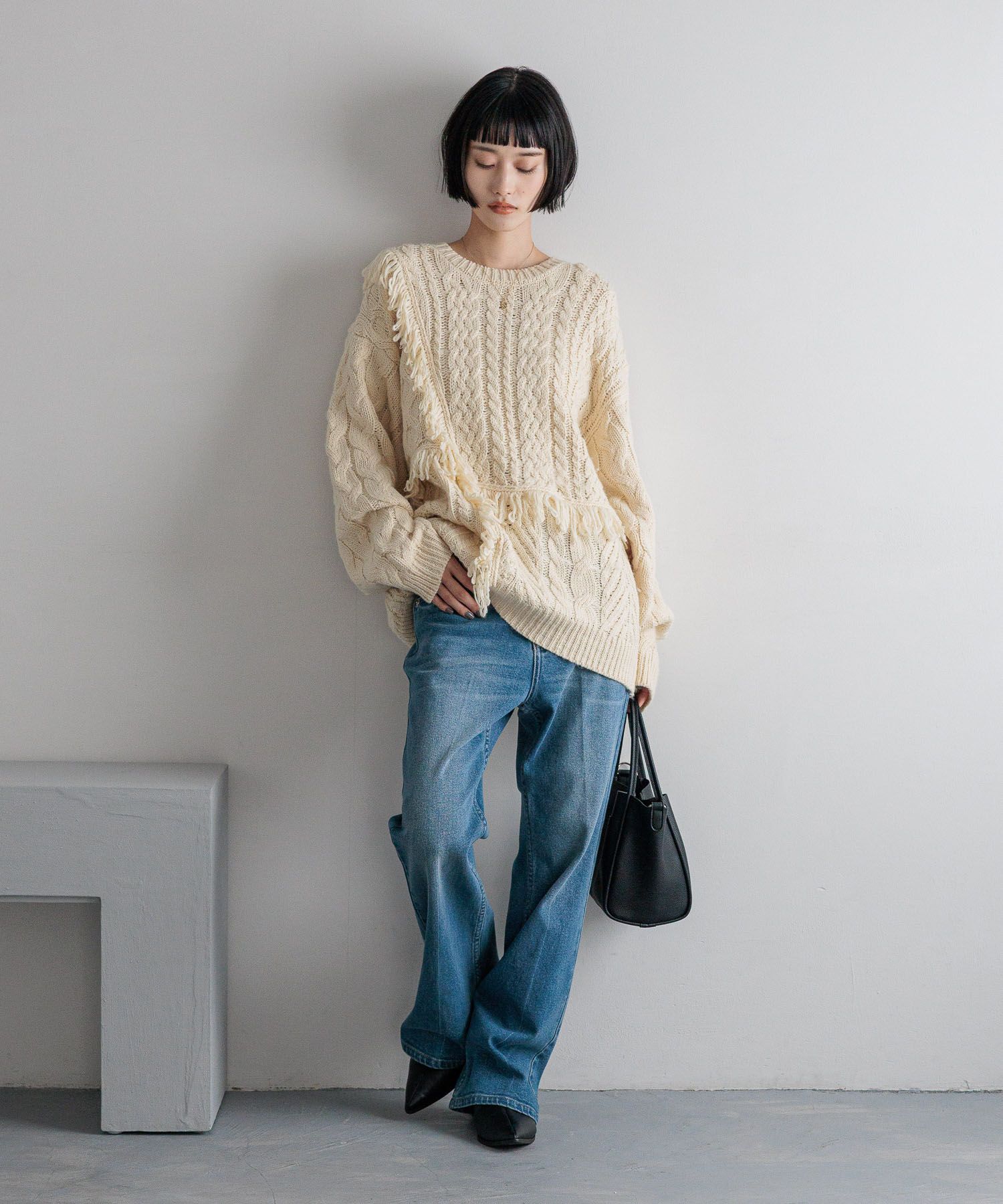 LOWRYS FARM「ストレッチデニムフレアパンツ」|デニム|