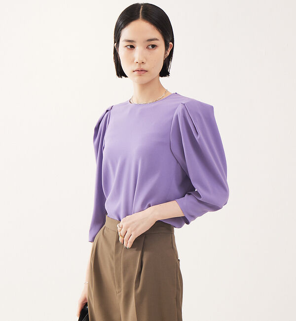 The Store by C' 「【COCUCA】タックスリーブブラウス」|シャツ・ブラウス|パープル