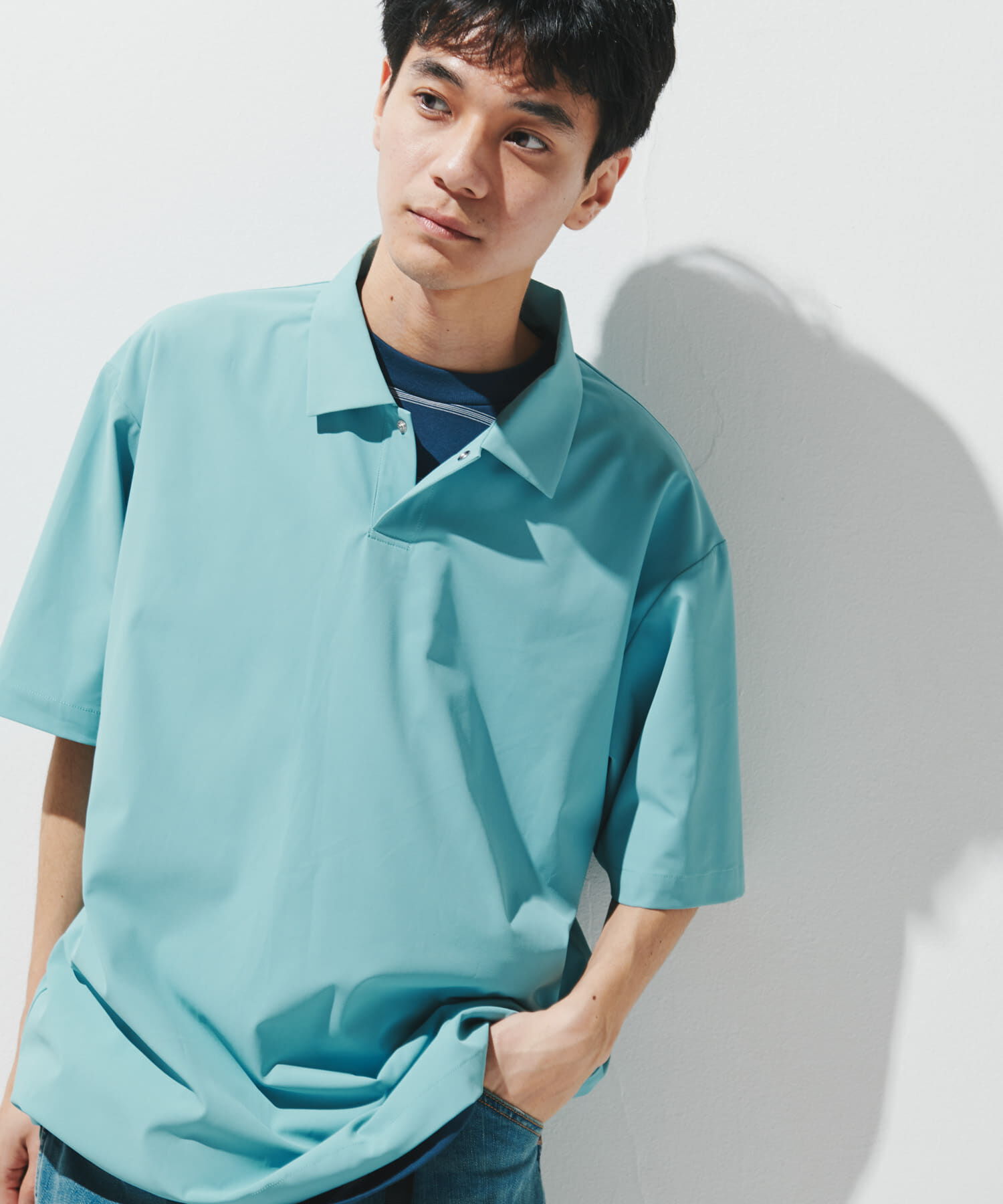 URBAN RESEARCH DOORS「『UR TECH』サマシェア ポロシャツ」|ポロシャツ|ライトブルー