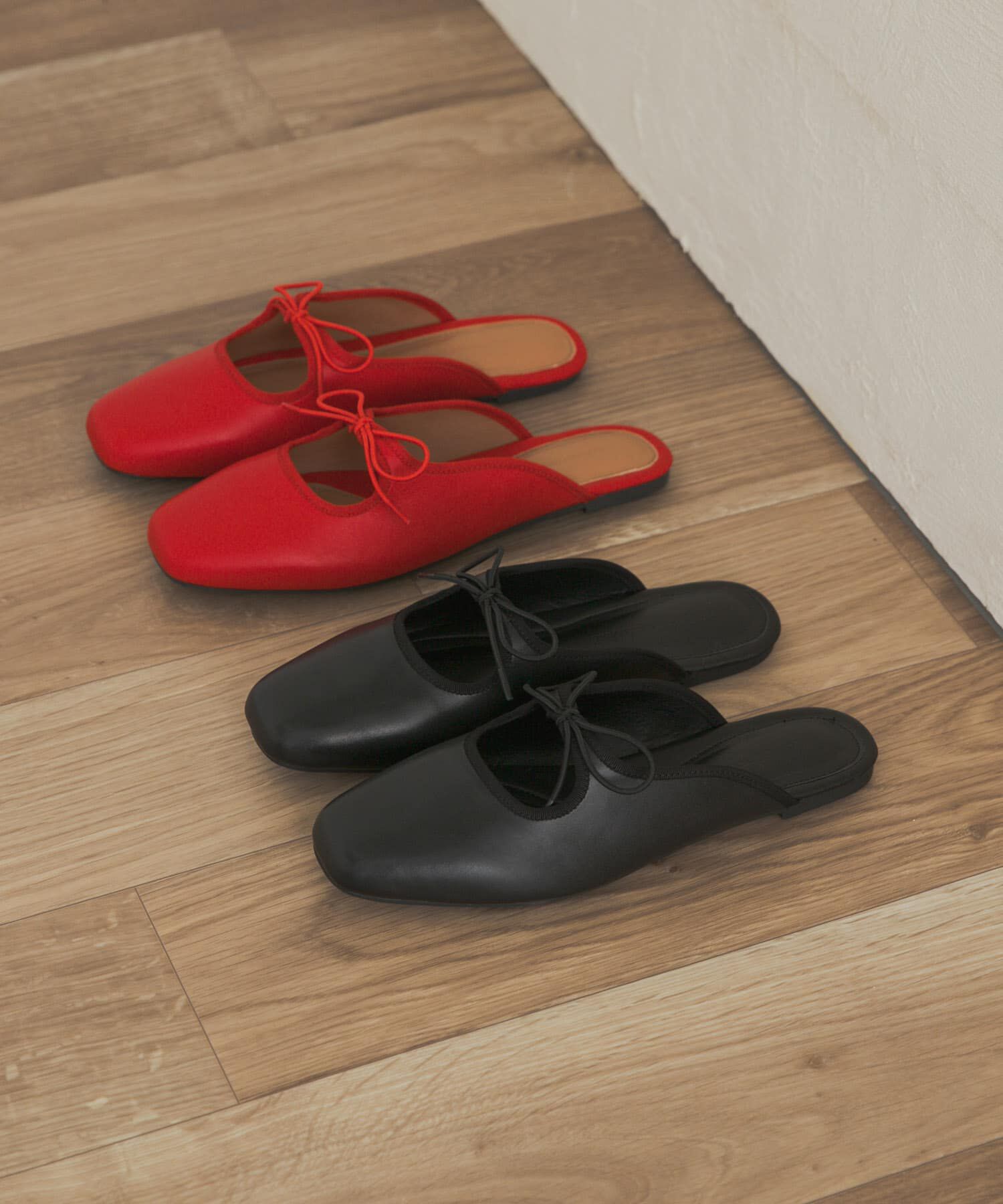 URBAN RESEARCH DOORS「スクエアトゥリボンミュール」|サンダル|