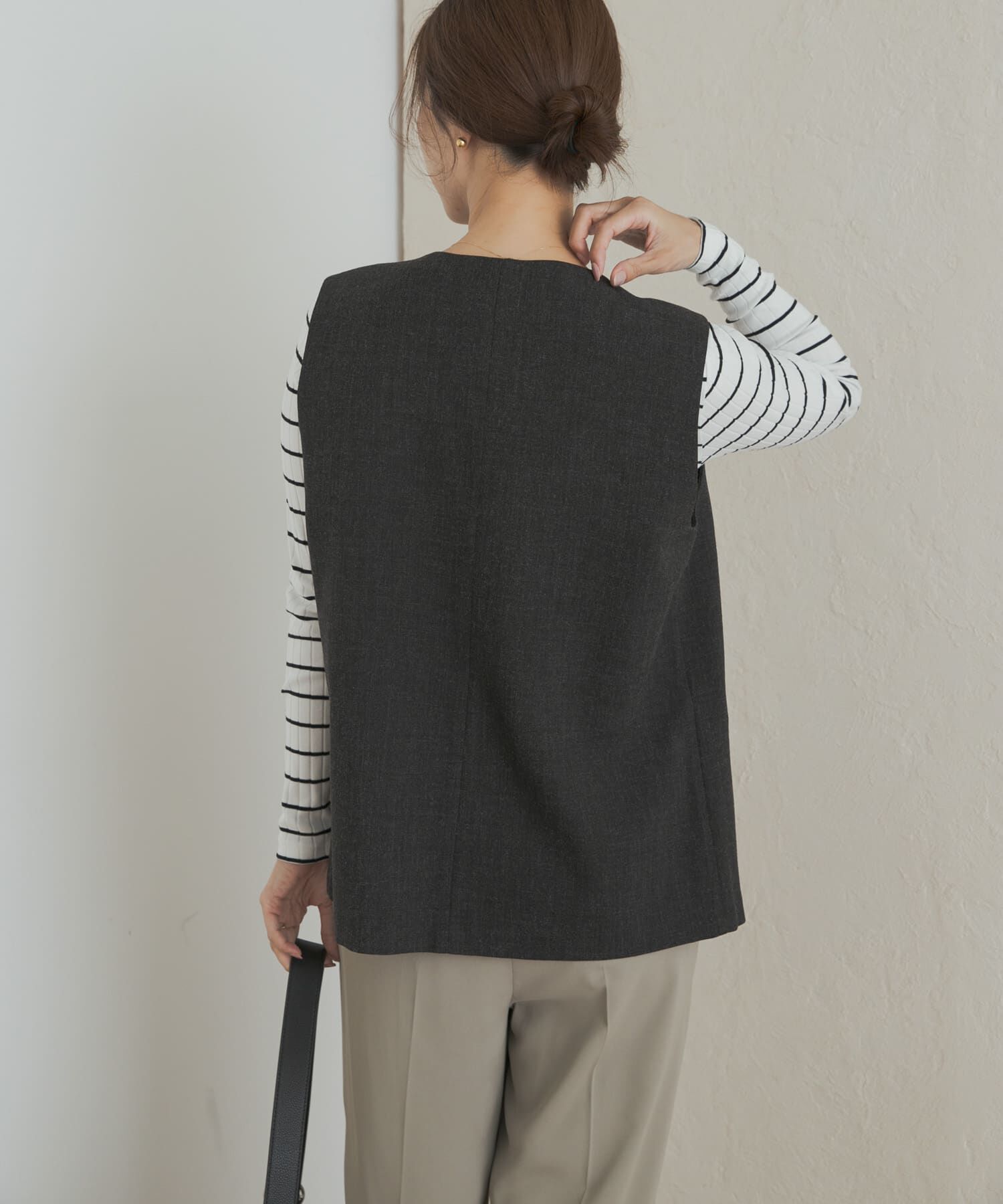 URBAN RESEARCH DOORS「ノーカラージレ」|ノーカラーコート|