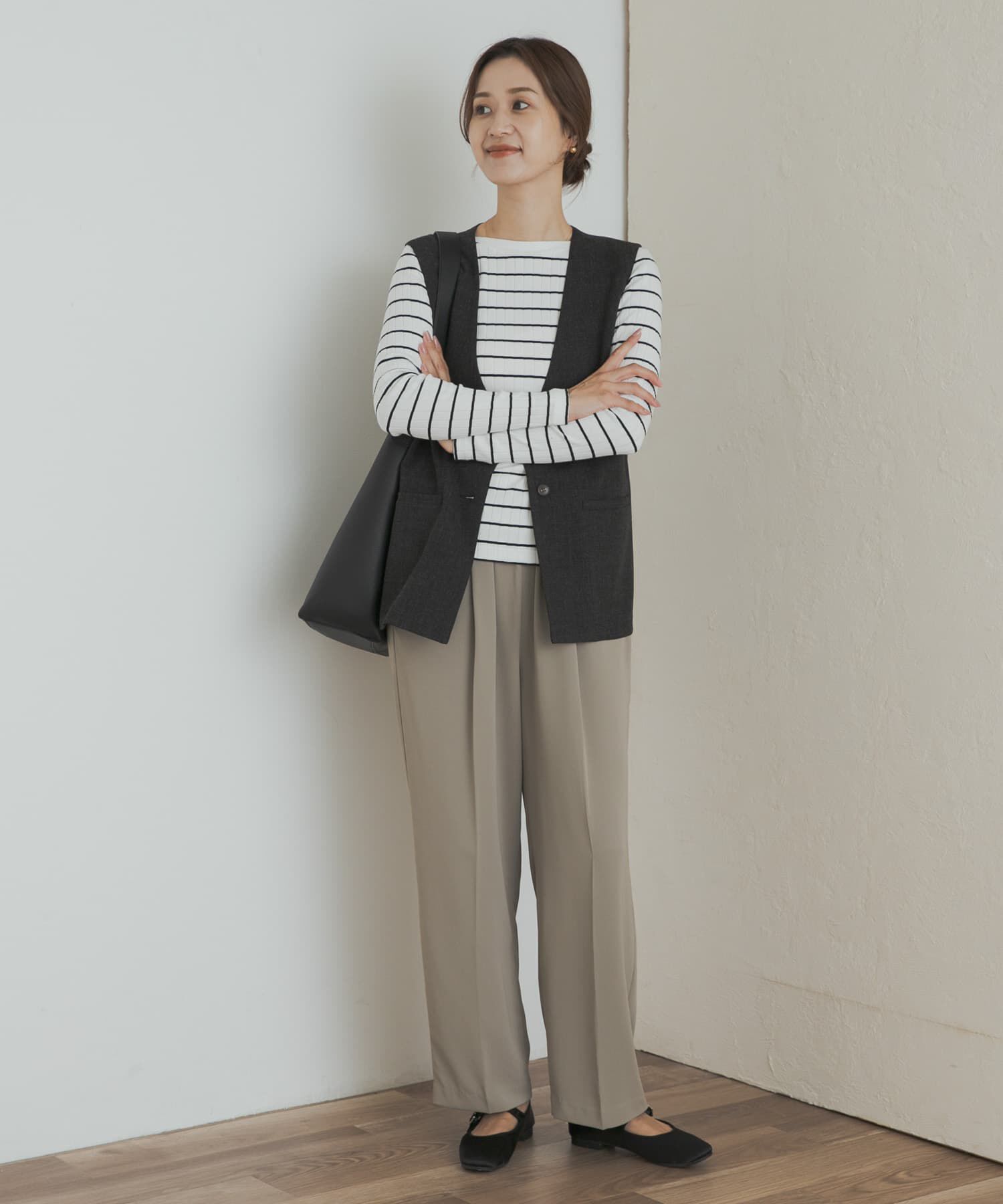 URBAN RESEARCH DOORS「ノーカラージレ」|ノーカラーコート|