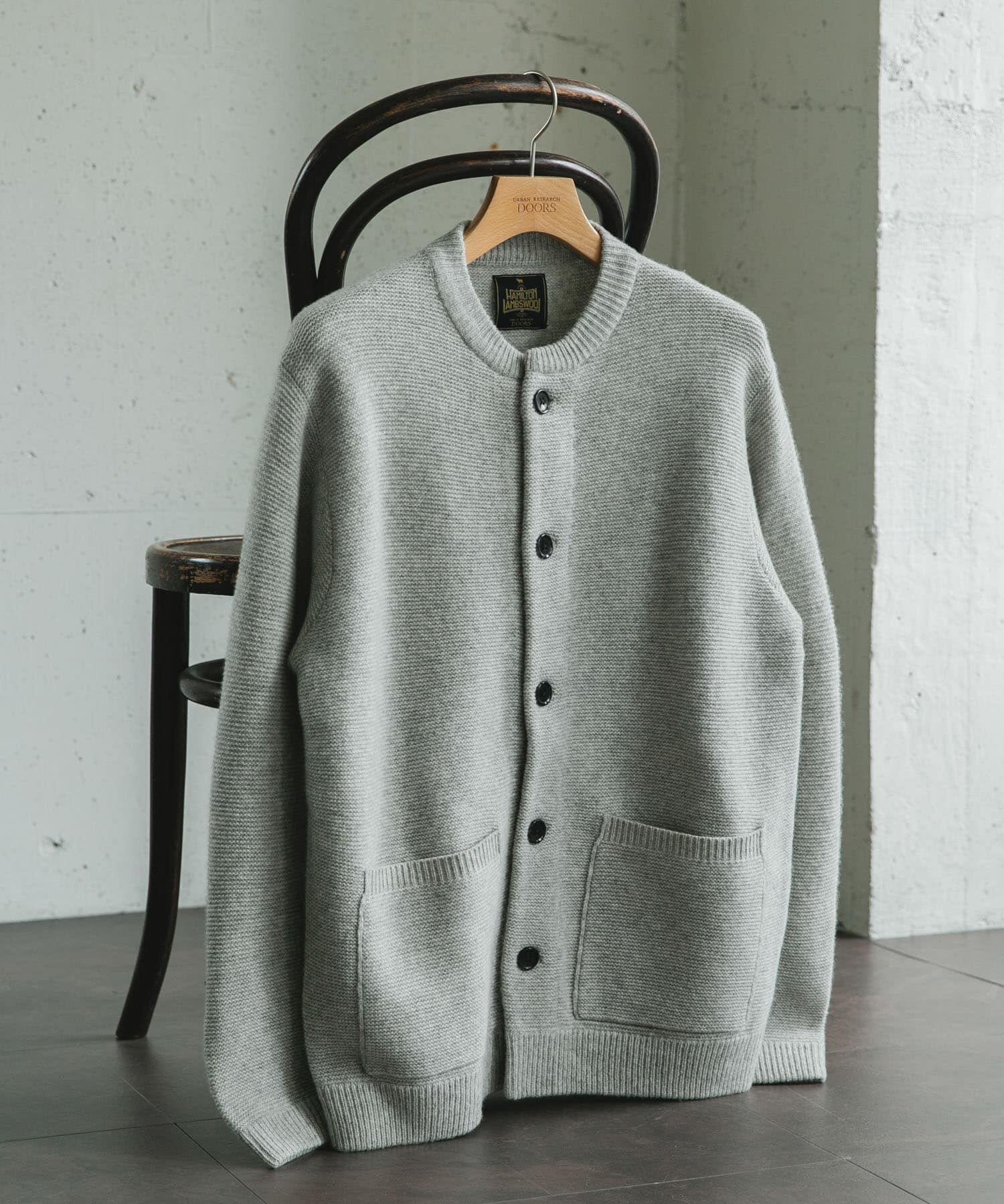URBAN RESEARCH DOORS「ハミルトンウールガーターカーディガン」|カーディガン|ライトグレー
