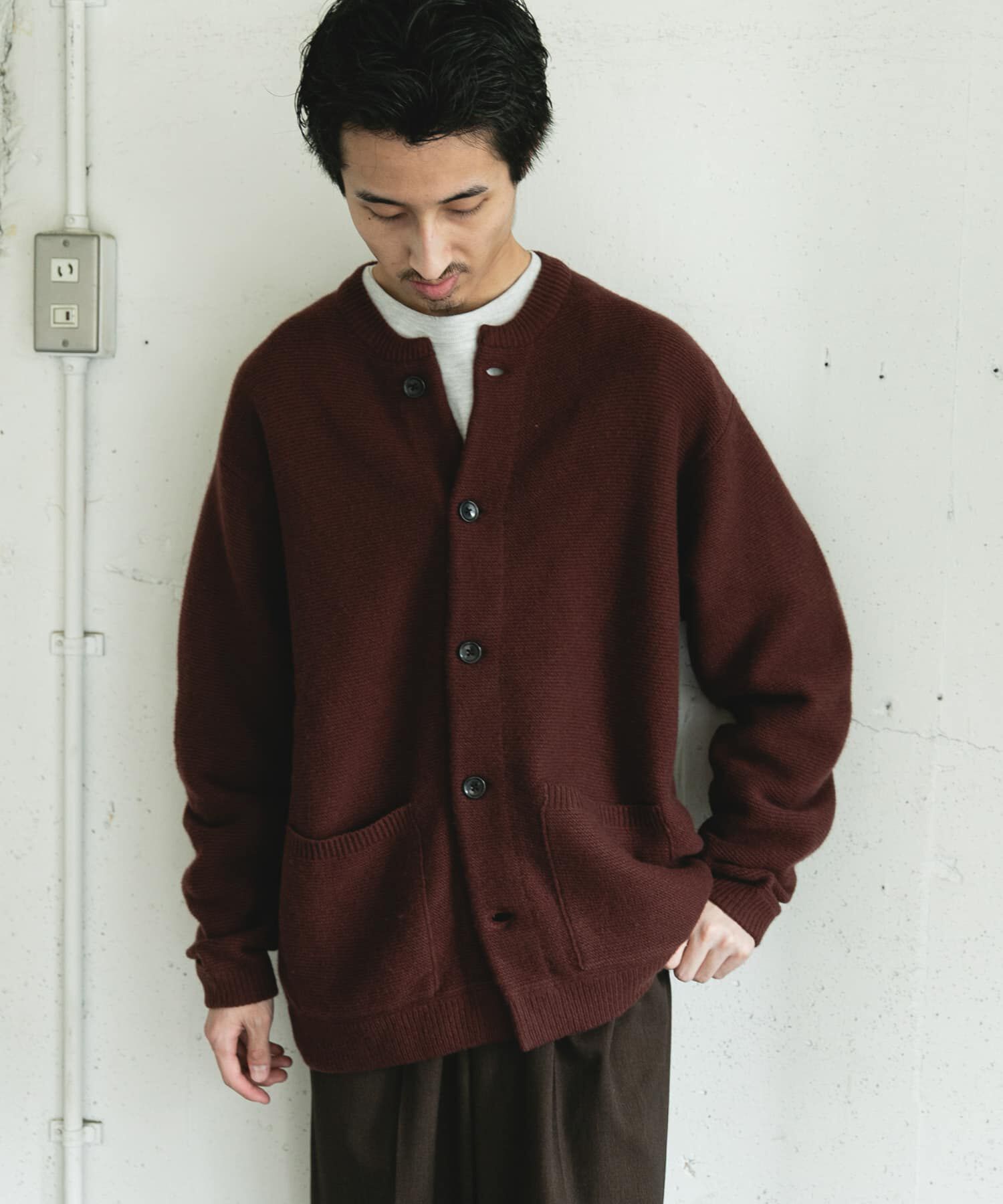 URBAN RESEARCH DOORS「ハミルトンウールガーターカーディガン」|カーディガン|