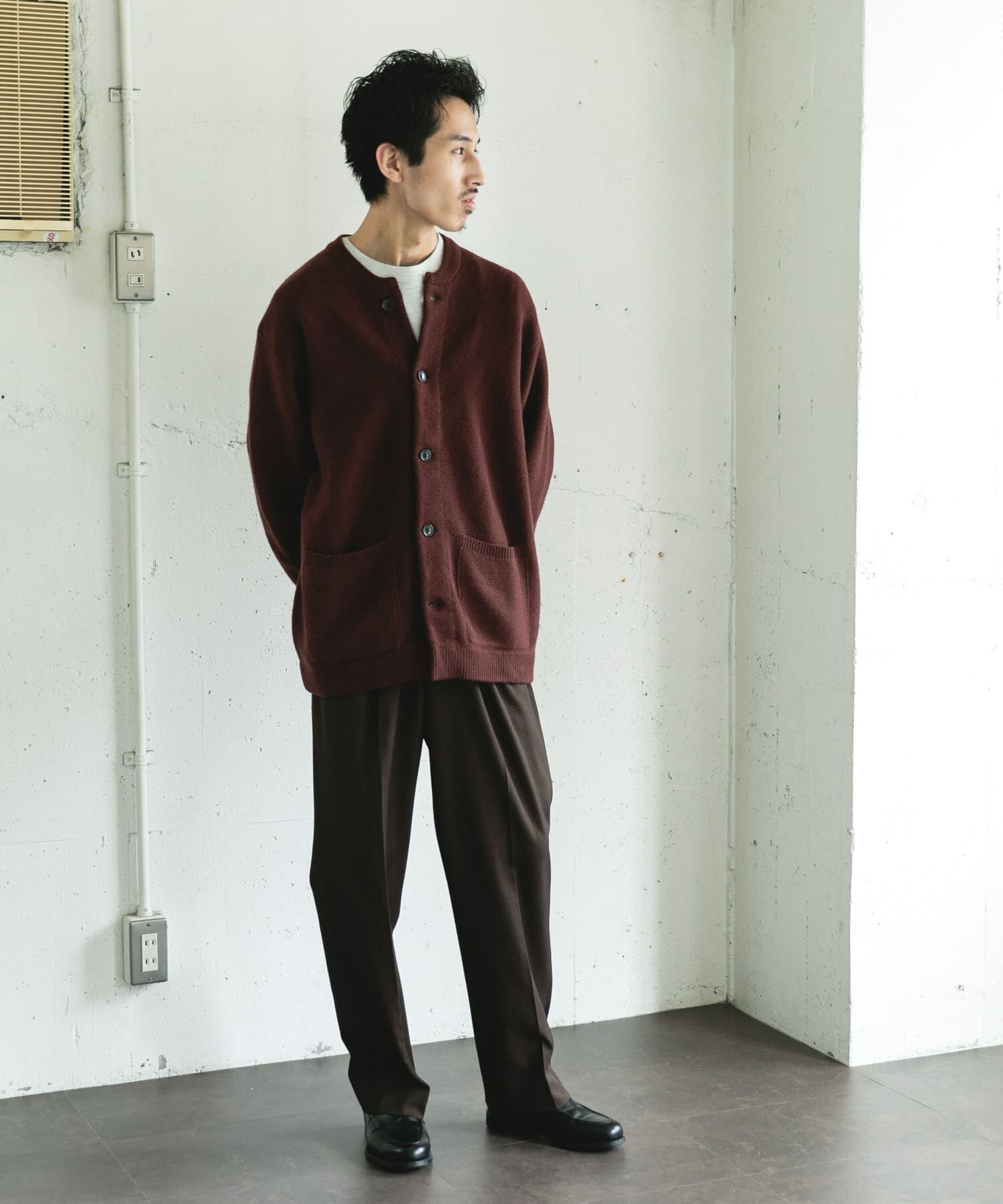 URBAN RESEARCH DOORS「ハミルトンウールガーターカーディガン」|カーディガン|