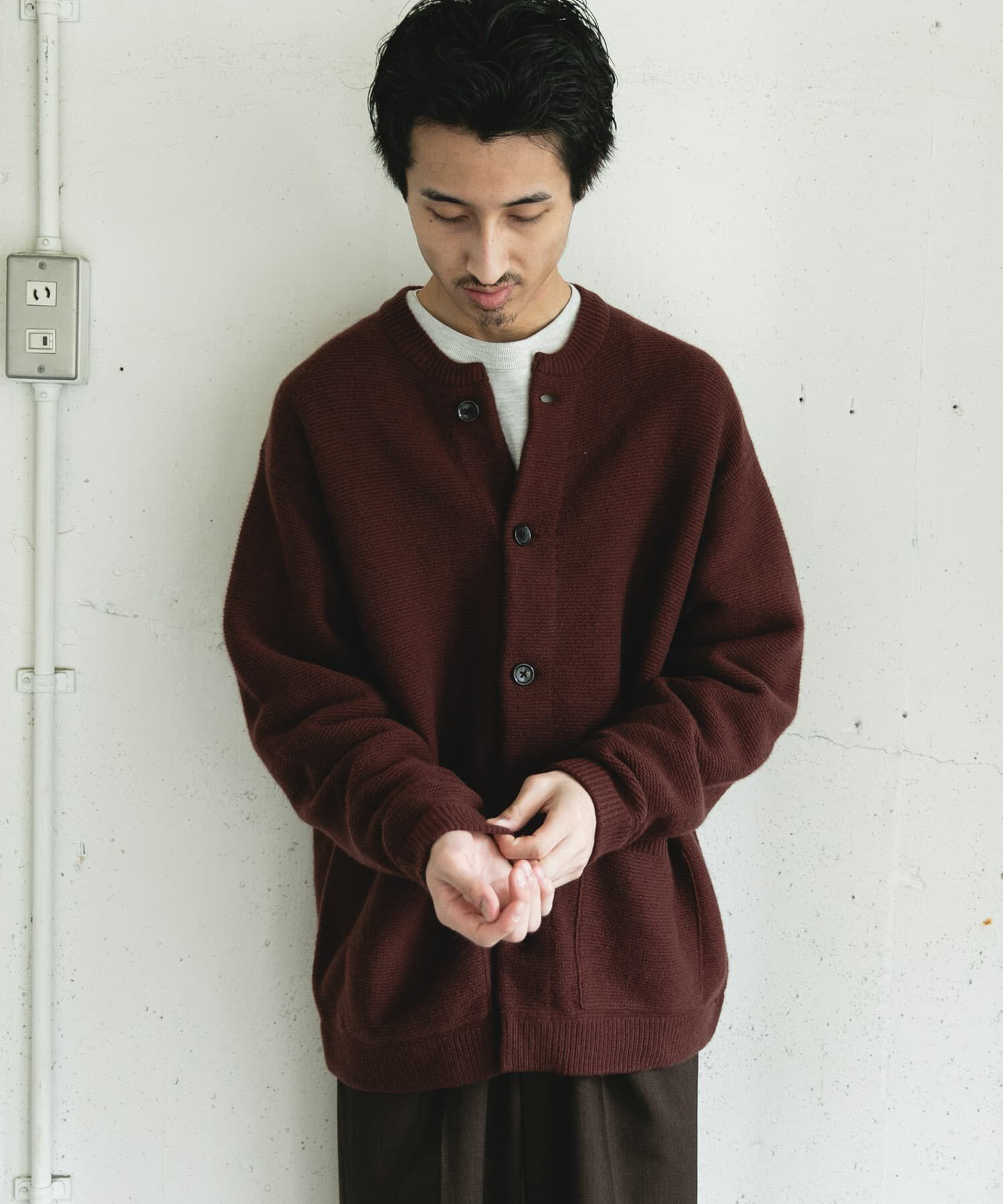 URBAN RESEARCH DOORS「ハミルトンウールガーターカーディガン」|カーディガン|