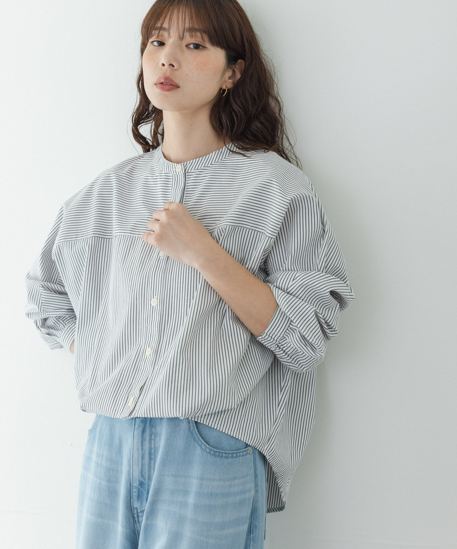Sonny Label 「『WEB限定』フロントタックバンドカラーシャツ」|シャツ・ブラウス|ホワイト系その他