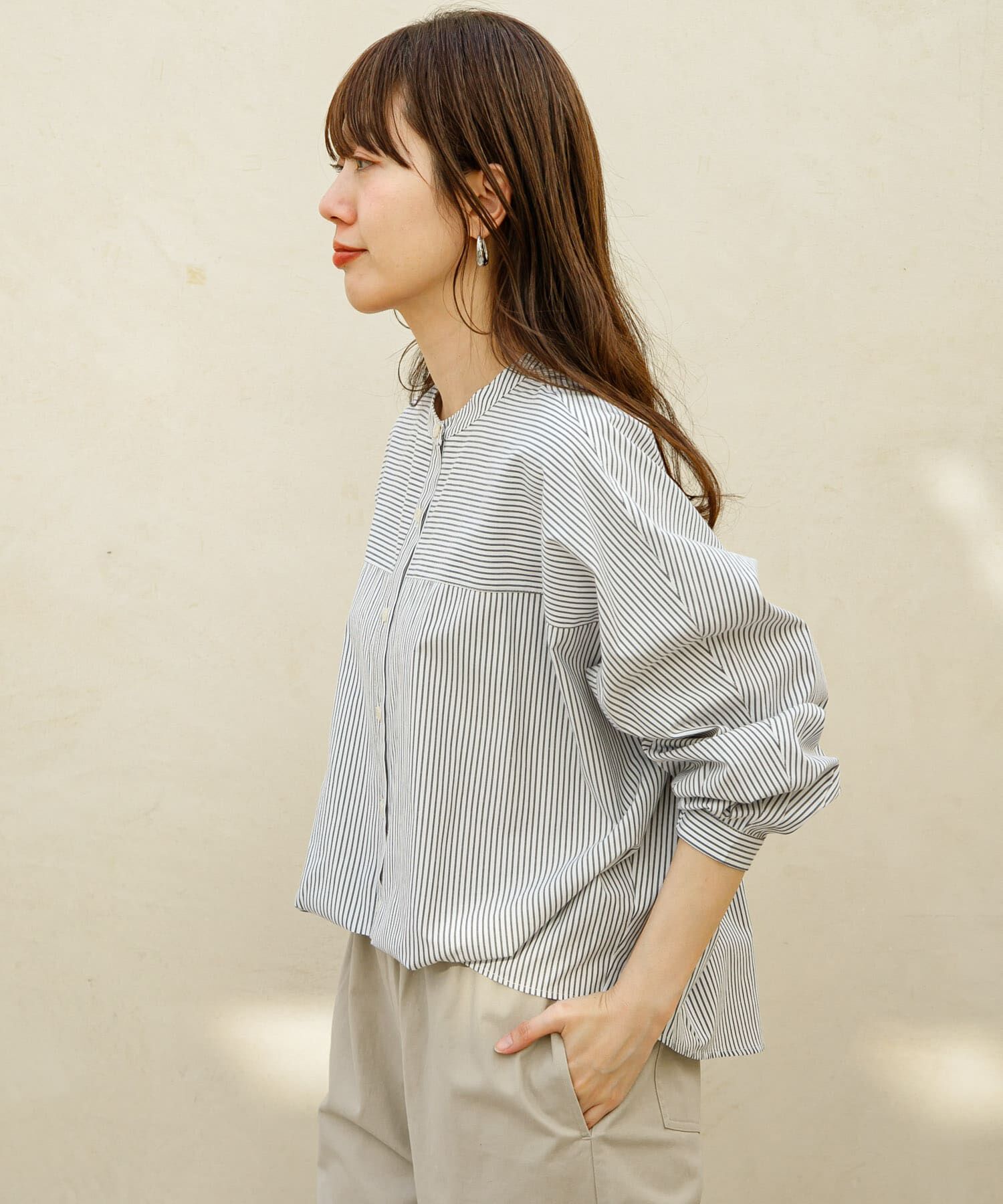 Sonny Label 「『WEB限定』フロントタックバンドカラーシャツ」|シャツ・ブラウス|