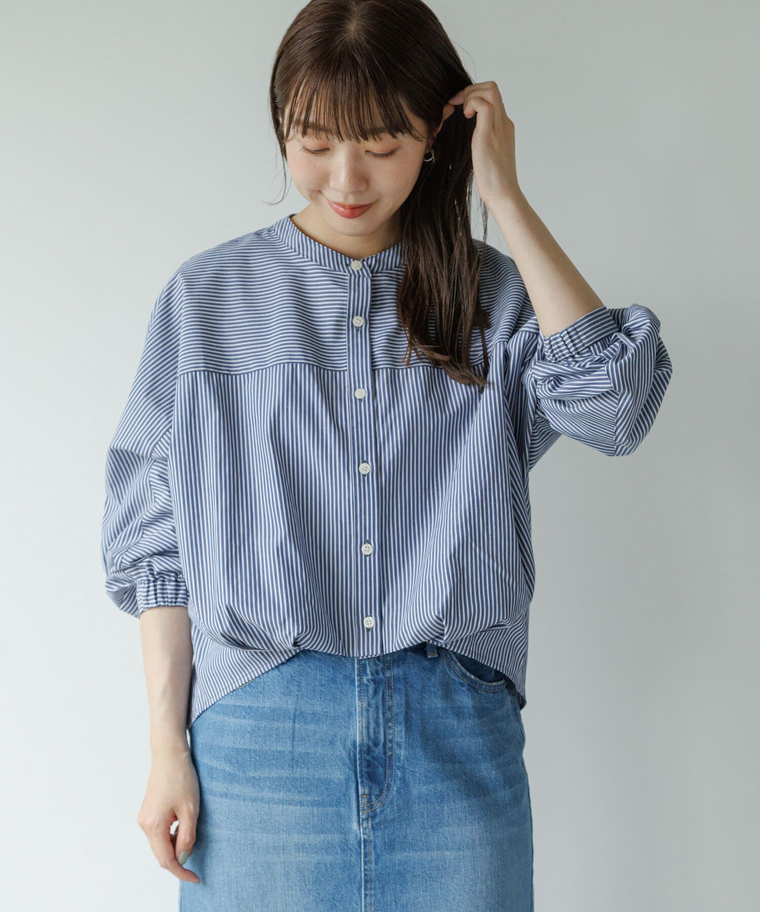 Sonny Label 「『WEB限定』フロントタックバンドカラーシャツ」|シャツ・ブラウス|