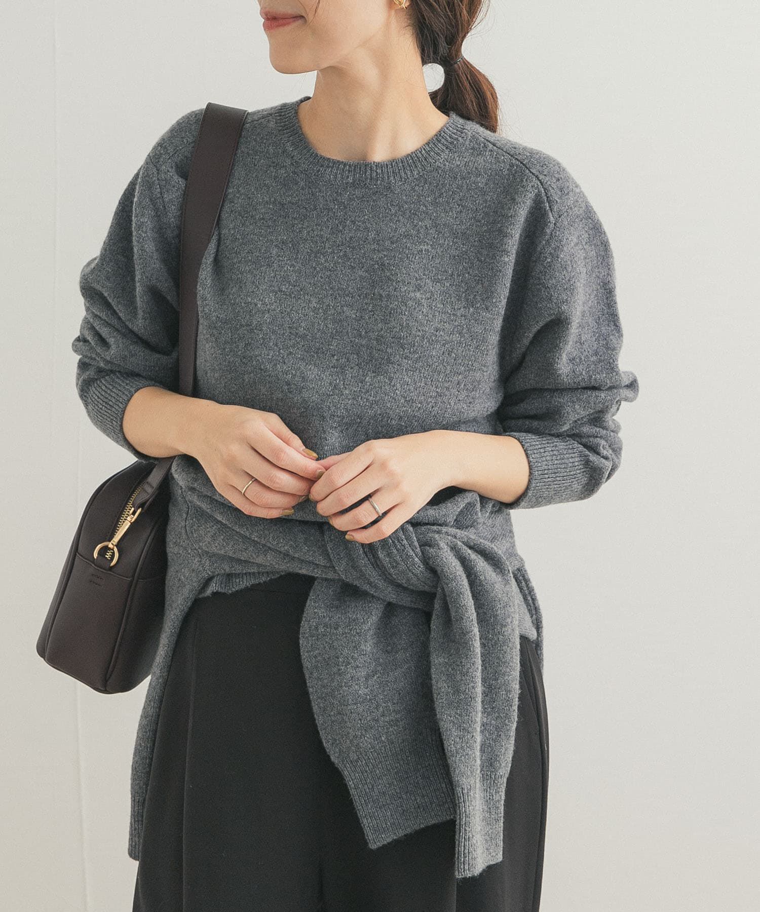 URBAN RESEARCH DOORS「ウールコンパクトクルーネックプルオーバー」|ニット・セーター|