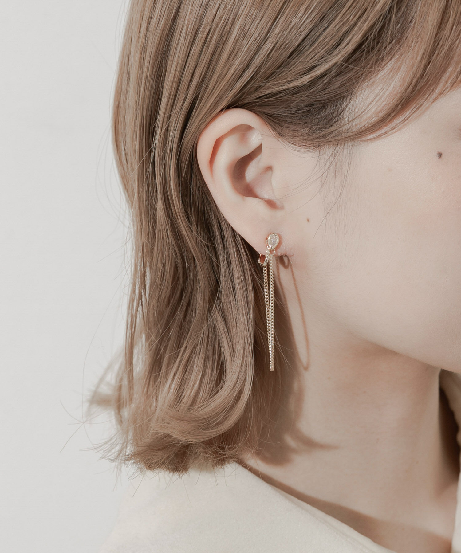 SMELLY「ビジューロングチェーンイヤリング」|イヤリング|