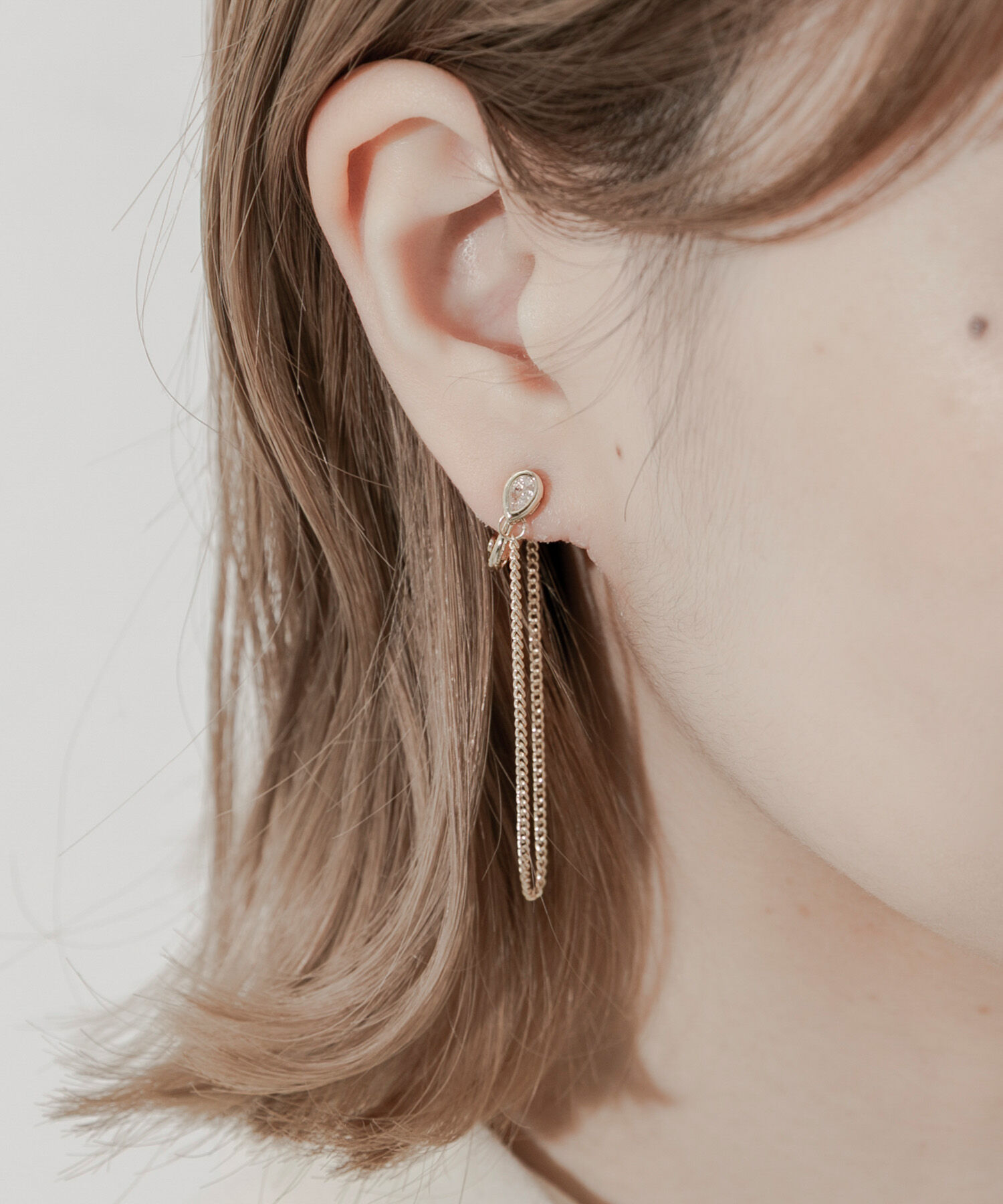 SMELLY「ビジューロングチェーンイヤリング」|イヤリング|