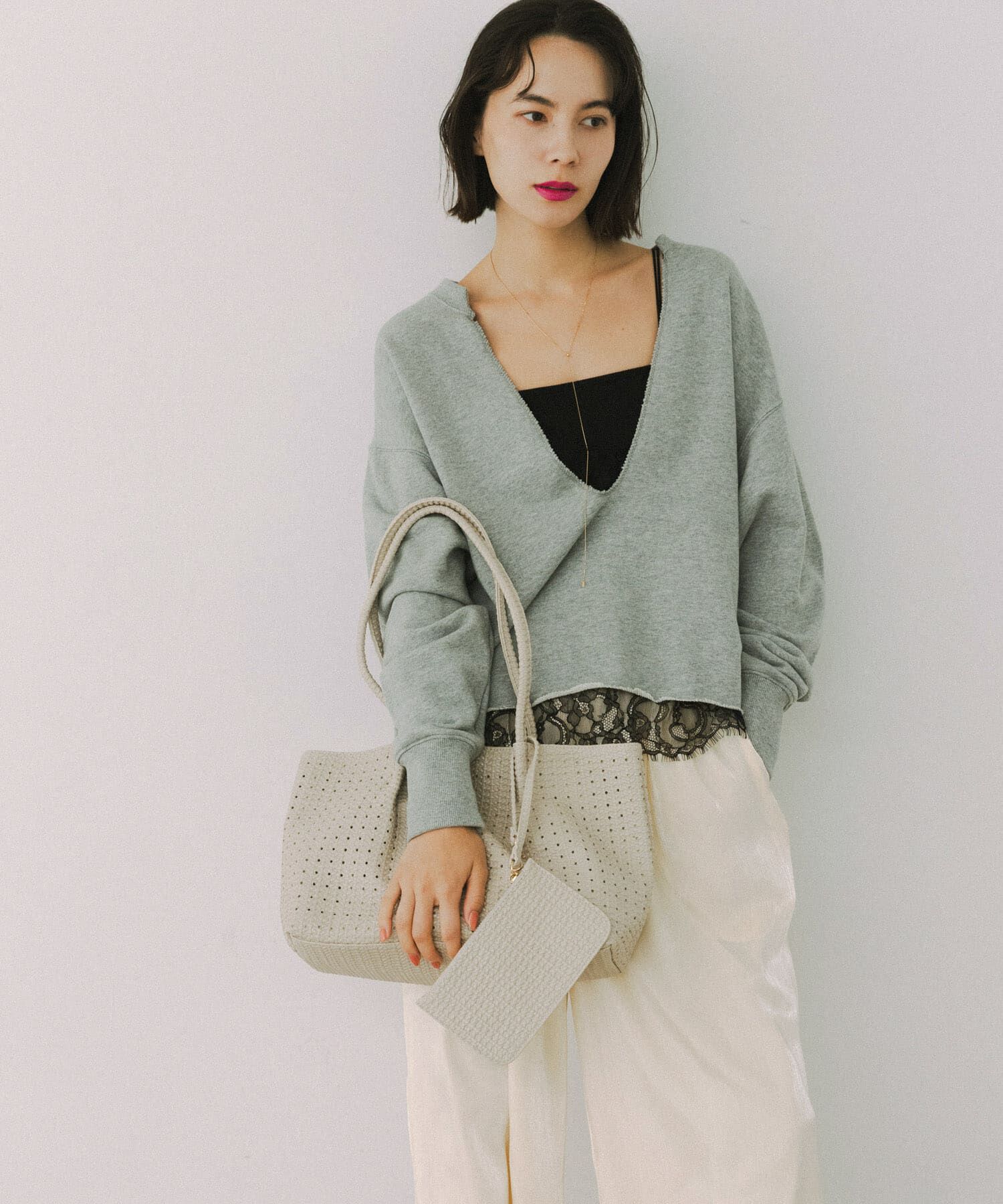 RODE SKO「ポーチ付パンチングミドルトートバッグ」|トートバッグ|