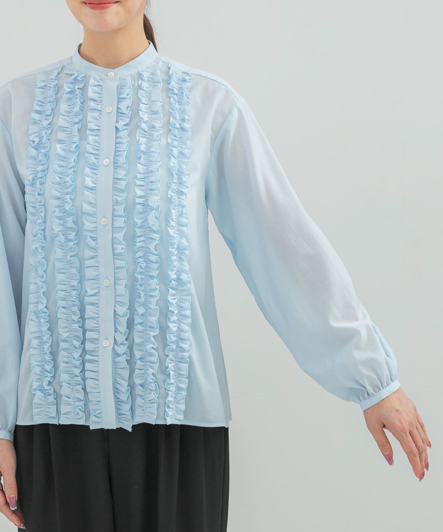 URBAN RESEARCH ROSSO「フロントフリルデザインブラウス」|シャツ・ブラウス|