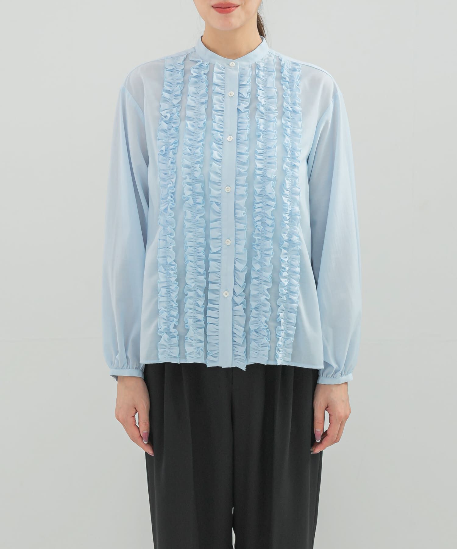 URBAN RESEARCH ROSSO「フロントフリルデザインブラウス」|シャツ・ブラウス|