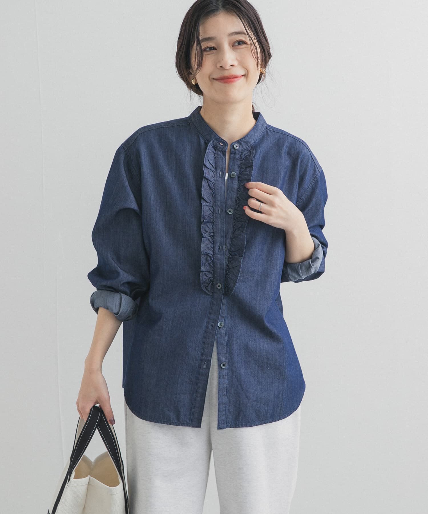 URBAN RESEARCH DOORS「フロントフリルシャツ」|シャツ・ブラウス|