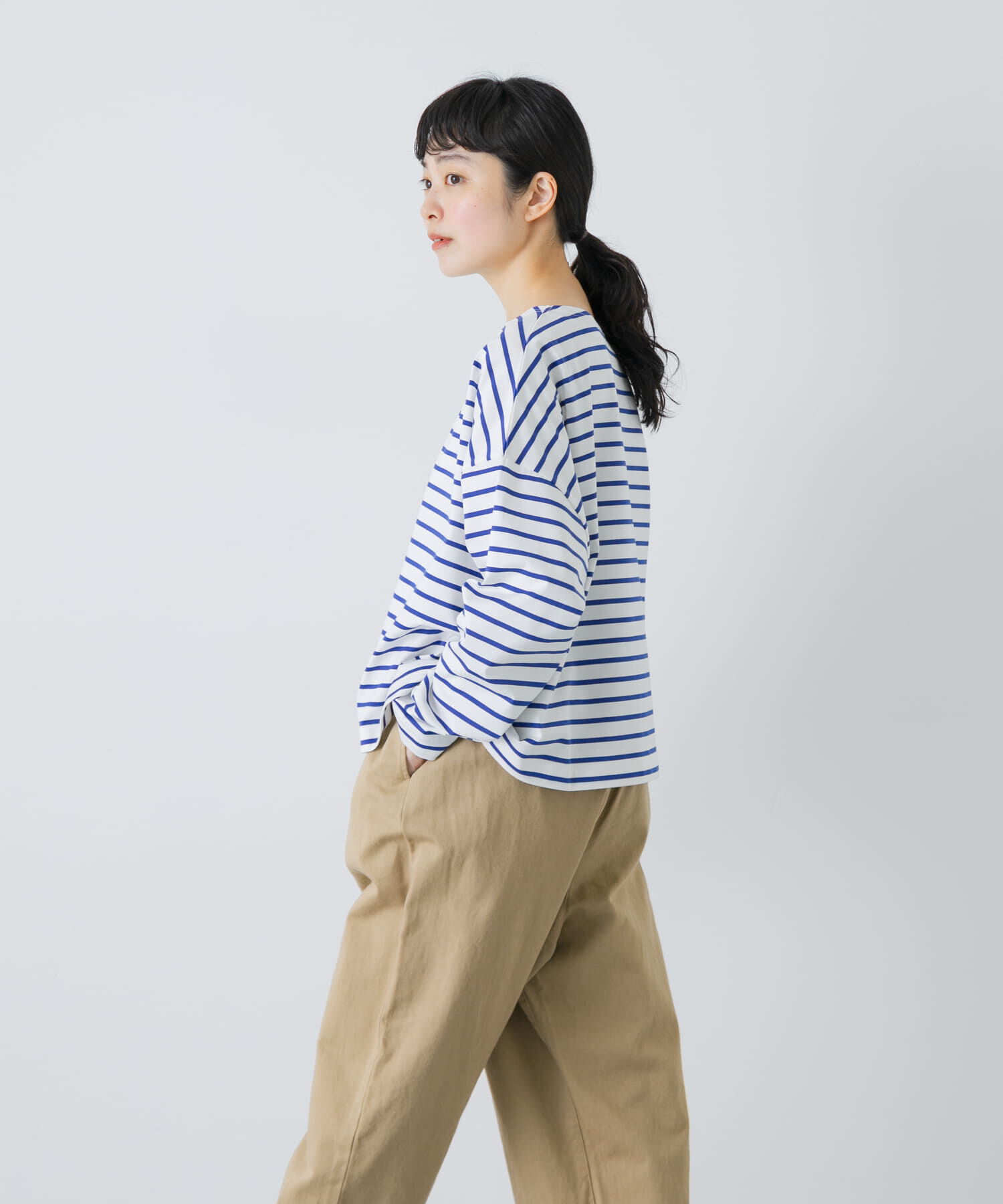 かぐれ「クロップドボーダーカットソー」|Tシャツ・カットソー|