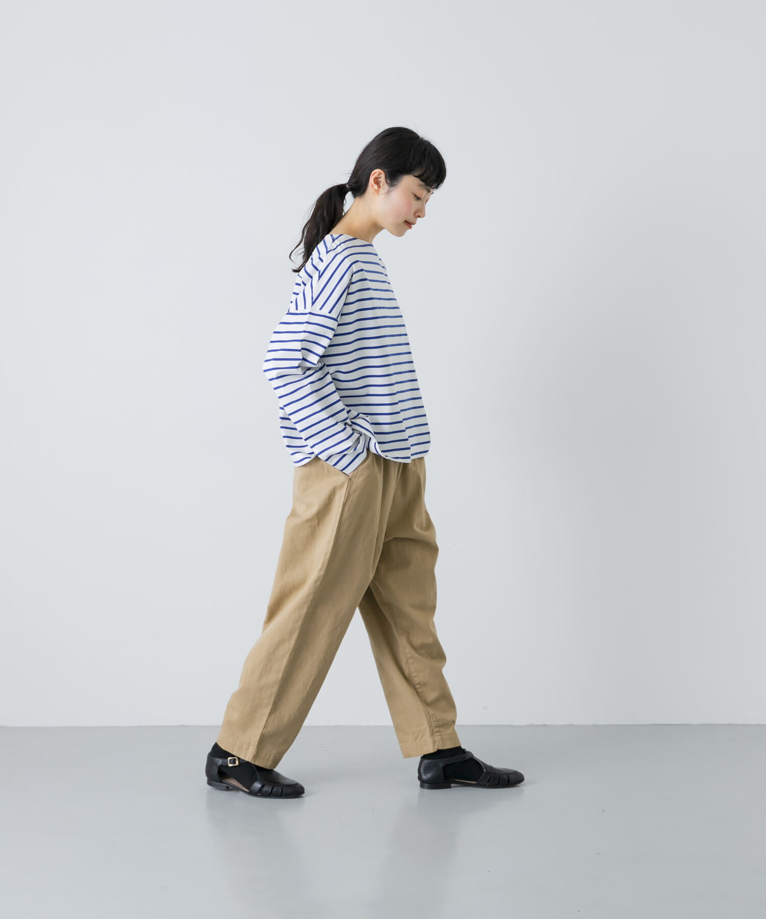 かぐれ「クロップドボーダーカットソー」|Tシャツ・カットソー|