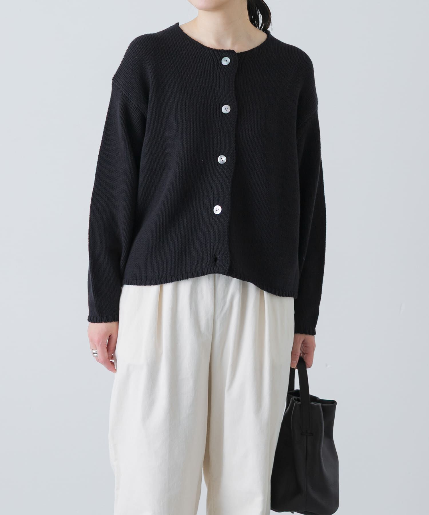 かぐれ「コットンローゲージショートカーディガン」|カーディガン|