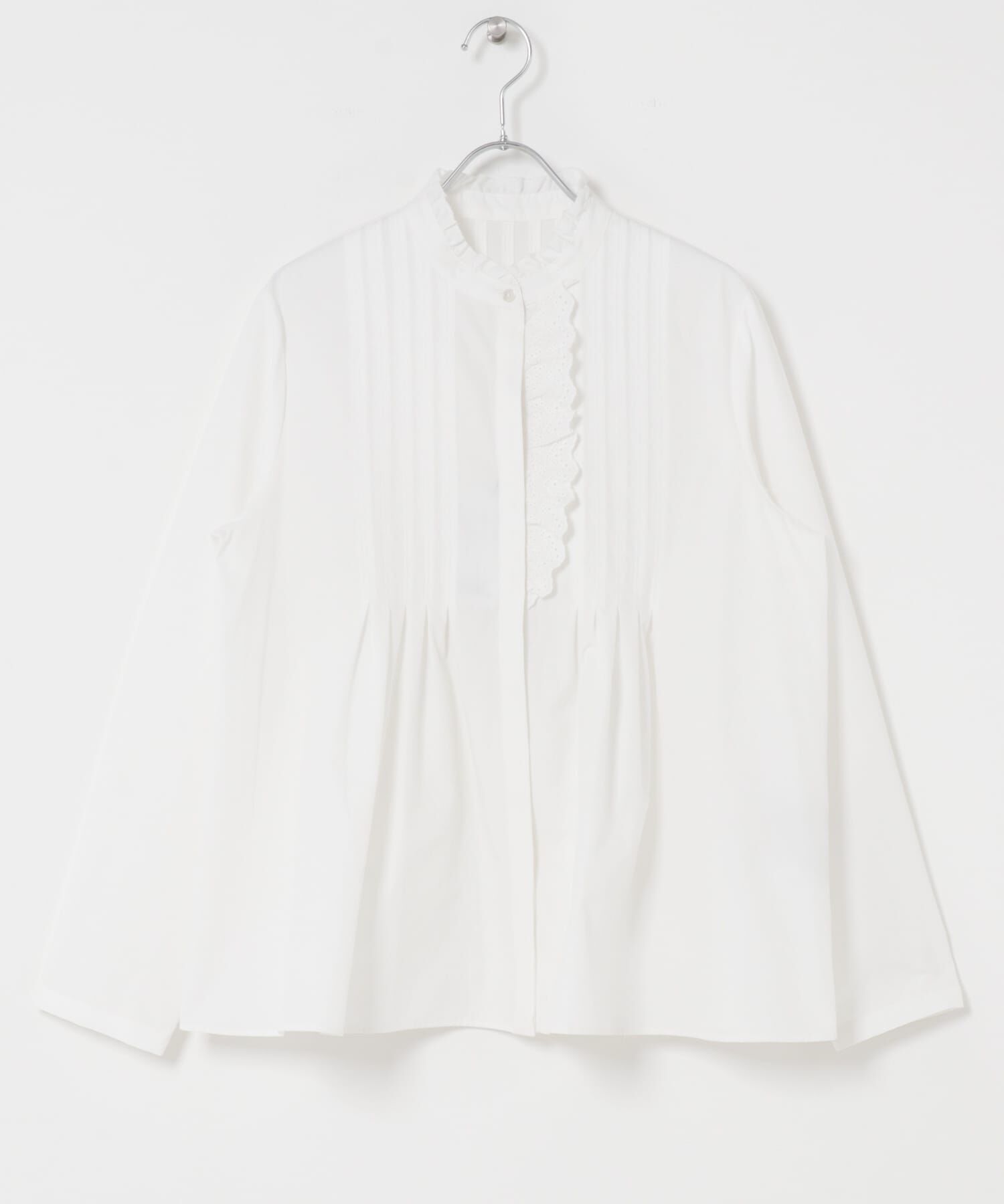 URBAN RESEARCH ROSSO「『WEB限定』フリルネックレースデザインシャツブラウス」|シャツ・ブラウス|