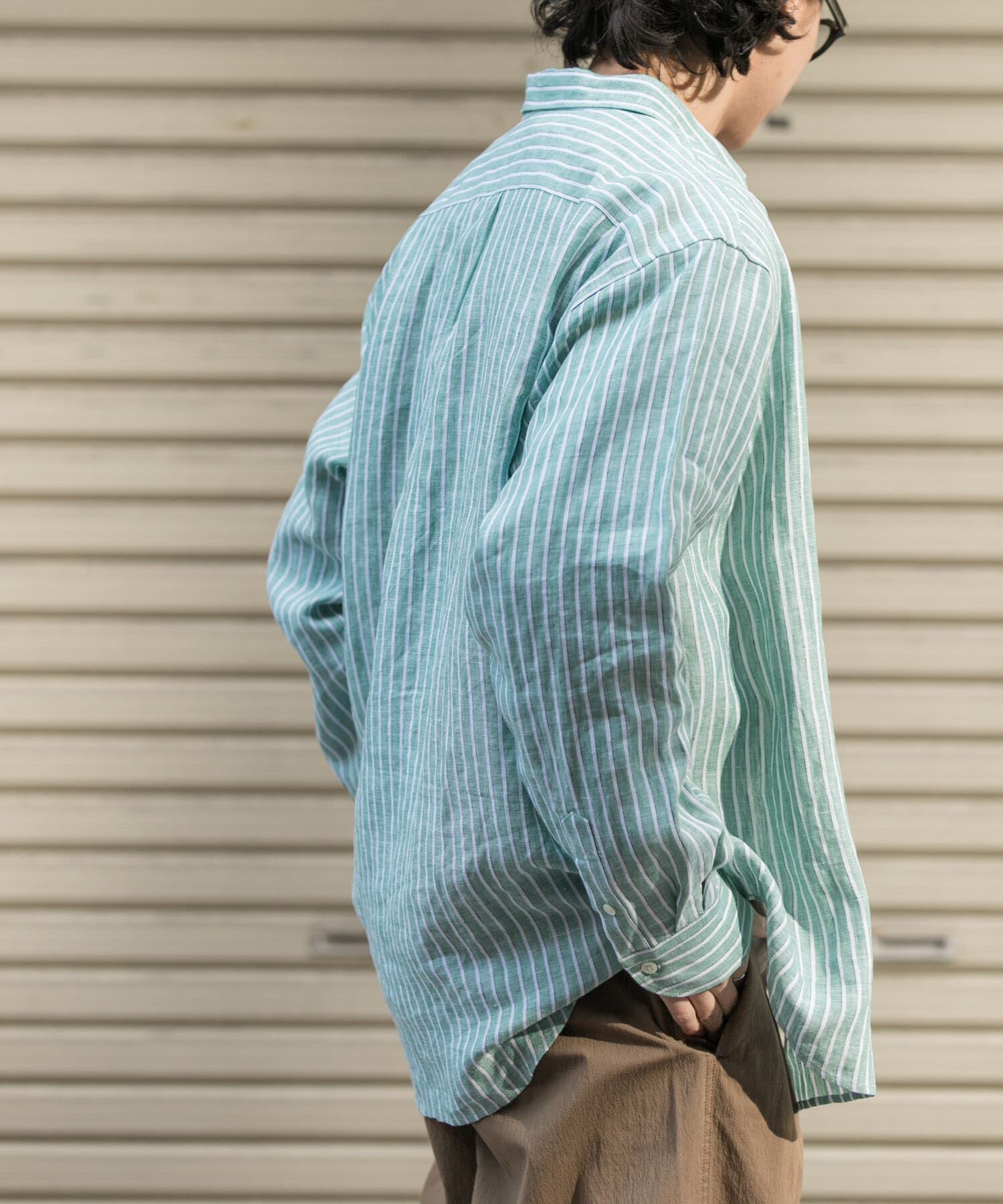 URBAN RESEARCH DOORS「FORK&SPOON　フレンチリネンロングスリーブシャツ」|シャツ・ブラウス|