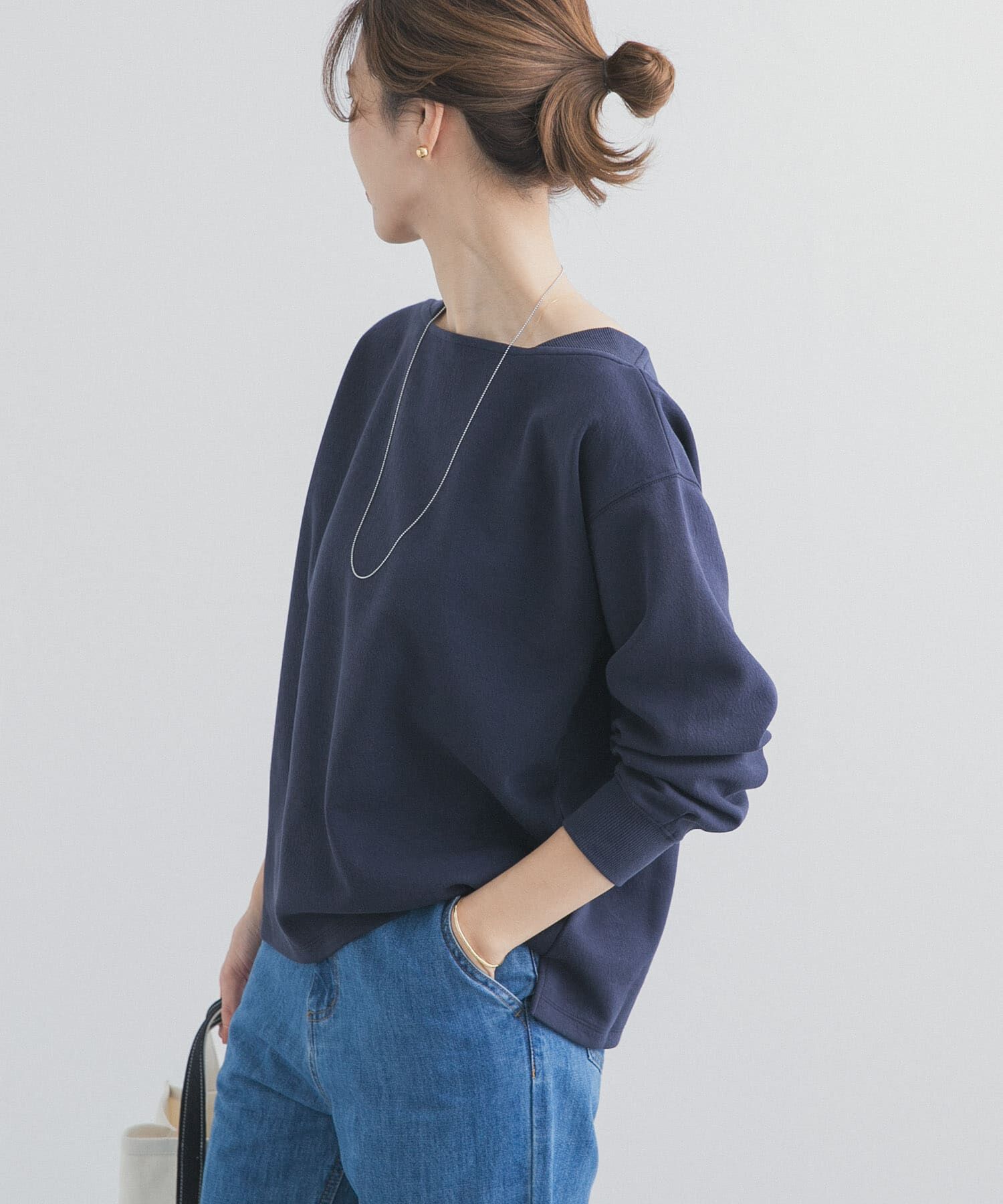 URBAN RESEARCH DOORS「強撚ダンボールボートネックプルオーバー」|Tシャツ・カットソー|