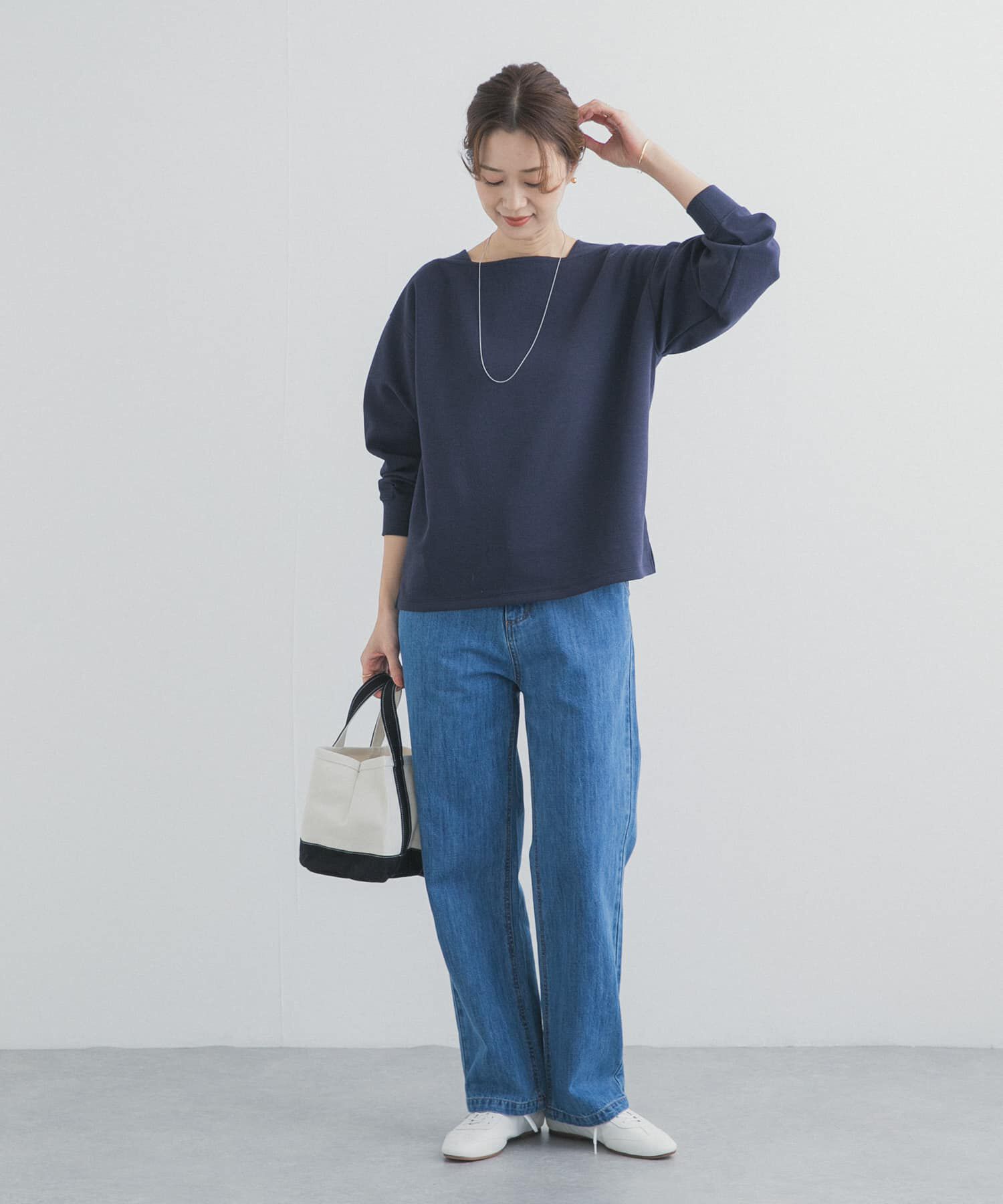 URBAN RESEARCH DOORS「強撚ダンボールボートネックプルオーバー」|Tシャツ・カットソー|