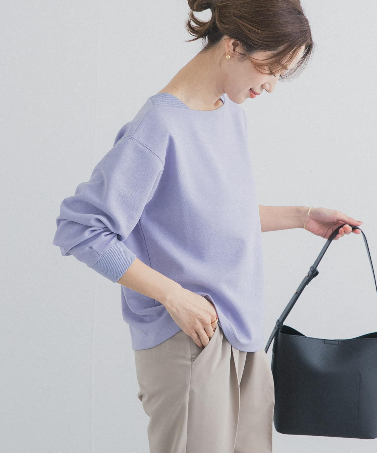 URBAN RESEARCH DOORS「強撚ダンボールボートネックプルオーバー」|Tシャツ・カットソー|