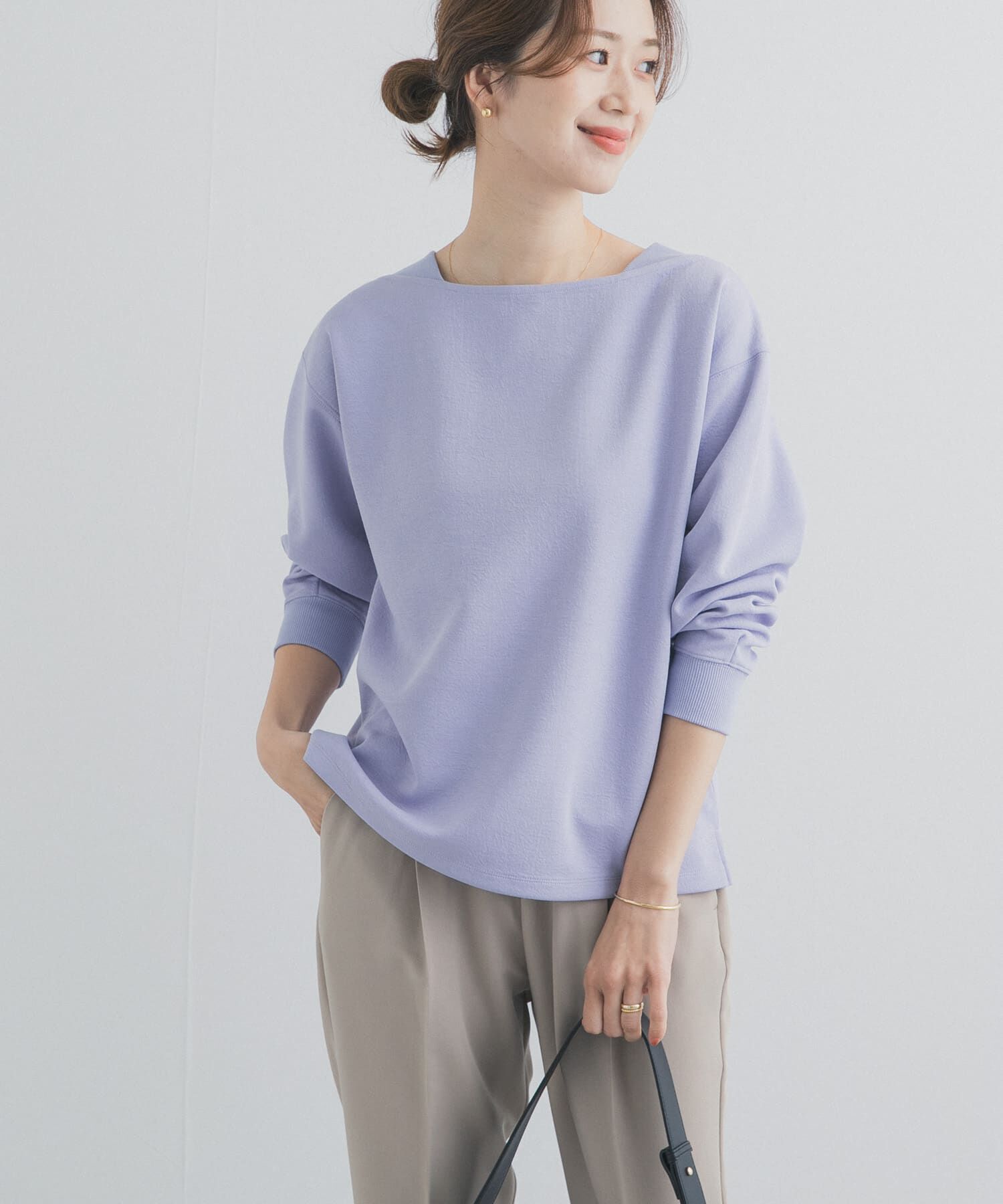 URBAN RESEARCH DOORS「強撚ダンボールボートネックプルオーバー」|Tシャツ・カットソー|