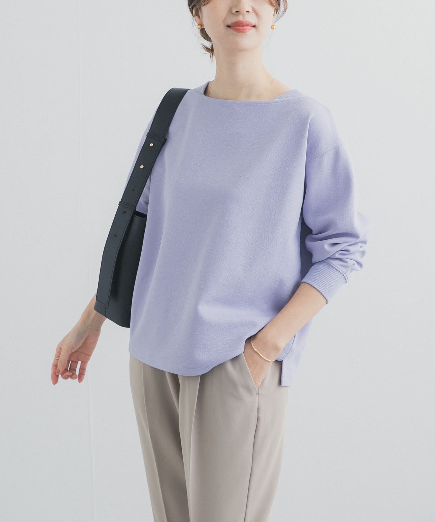 URBAN RESEARCH DOORS「強撚ダンボールボートネックプルオーバー」|Tシャツ・カットソー|