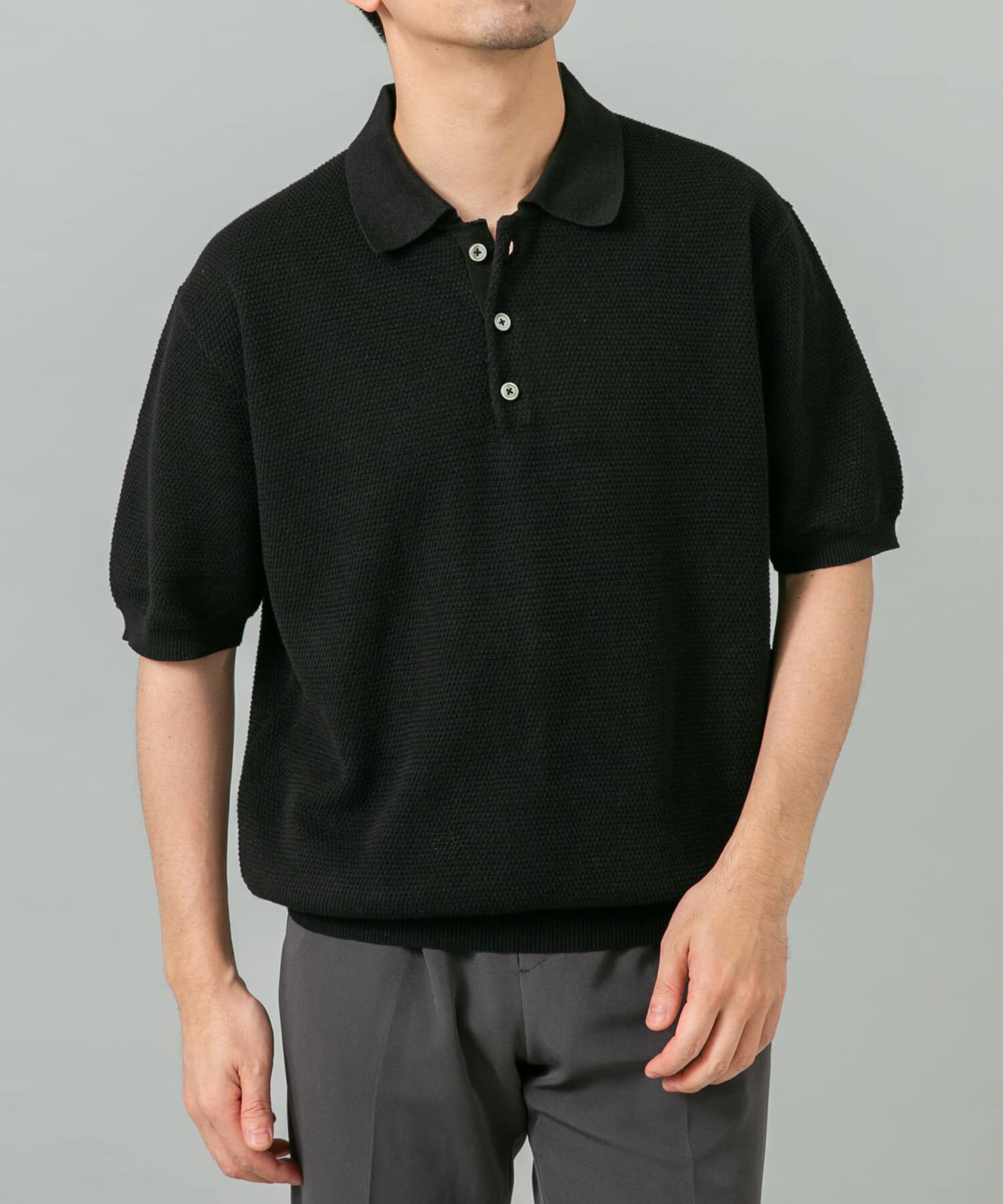 URBAN RESEARCH ROSSO「『WEB限定』変形カノコ半袖ニットポロ」|ポロシャツ|