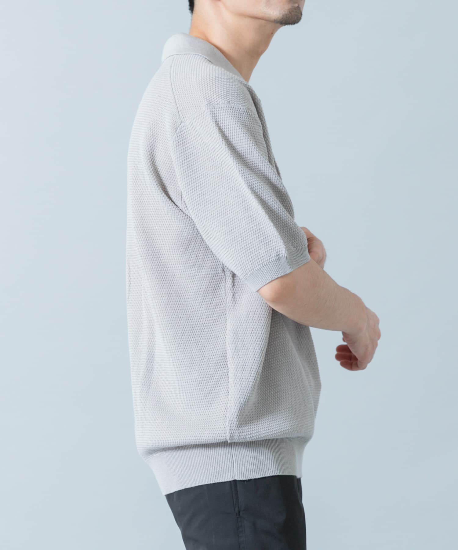 URBAN RESEARCH ROSSO「『WEB限定』変形カノコ半袖ニットポロ」|ポロシャツ|